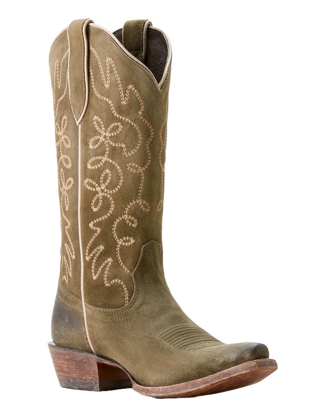 Ariat Ladies Jukebox Soft Olive Green Suede Western Cowboy boots 10053792 NEW 10